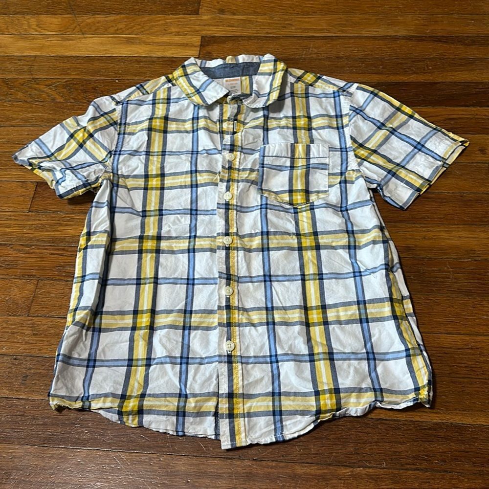 Gymboree Boys Button Front Shirt, Plaid, Sz L (10/12)